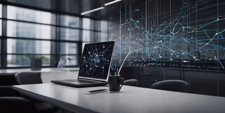 Equipe avaliando uma conexão de internet empresarial