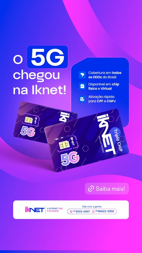 O 5G chegou à IKNET com cobertura nos DDDs do Brasil